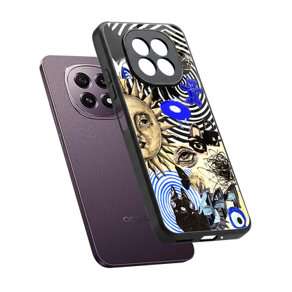 Psychedelic Vibes sleek oppo f29 5g cover with tempered glass back and TPU edges