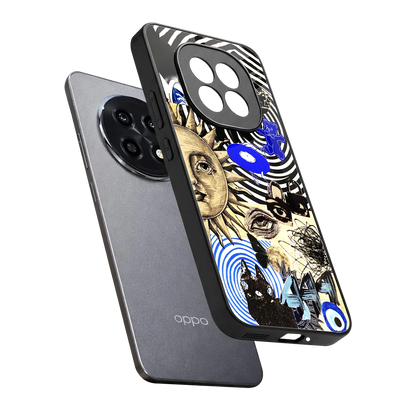Psychedelic Vibes sleek oppo f29 pro 5g cover with tempered glass back and TPU edges