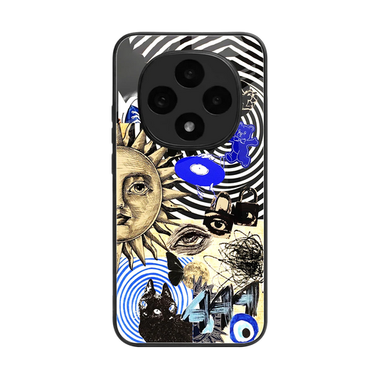 Psychedelic Vibes back phone cover | glass case for oppo f31 pro 5g