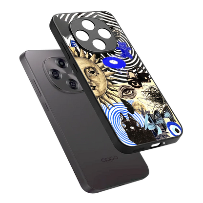 Psychedelic Vibes sleek oppo f31 pro 5g cover with tempered glass back and TPU edges