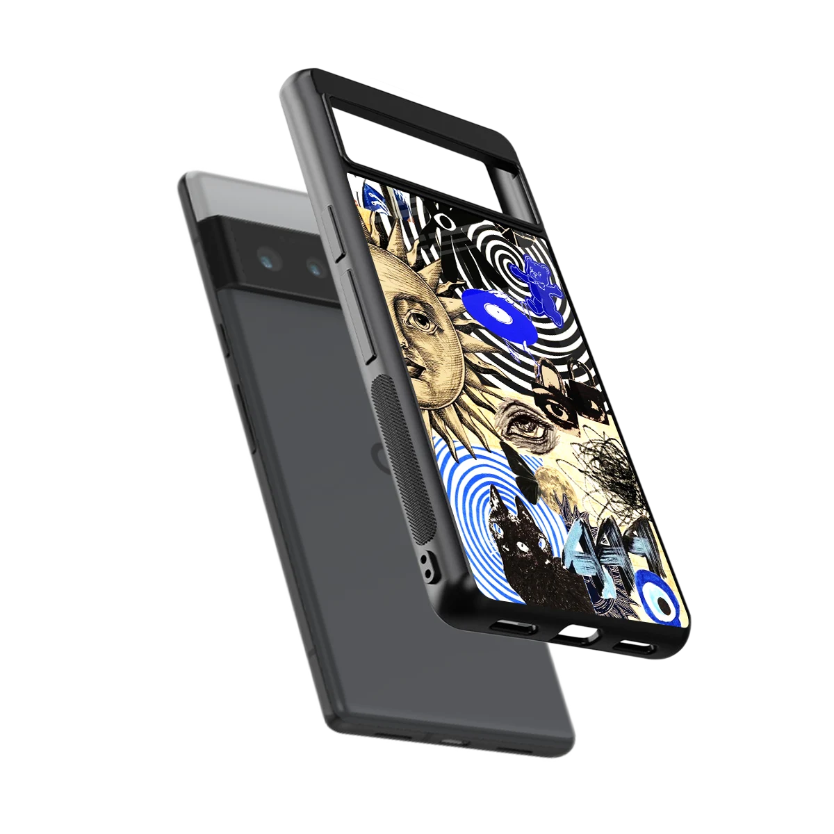 Psychedelic Vibes sleek google pixel 6 pro cover with tempered glass back and TPU edges