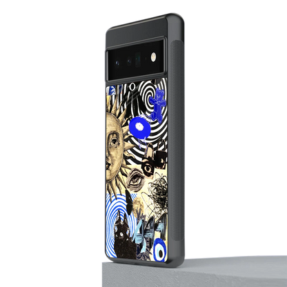 Psychedelic Vibes stylish phone case for google pixel 6 pro | glossy glass and slim fit