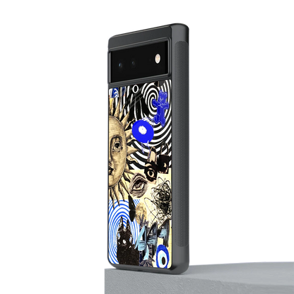 Psychedelic Vibes stylish phone case for google pixel 6a | glossy glass and slim fit