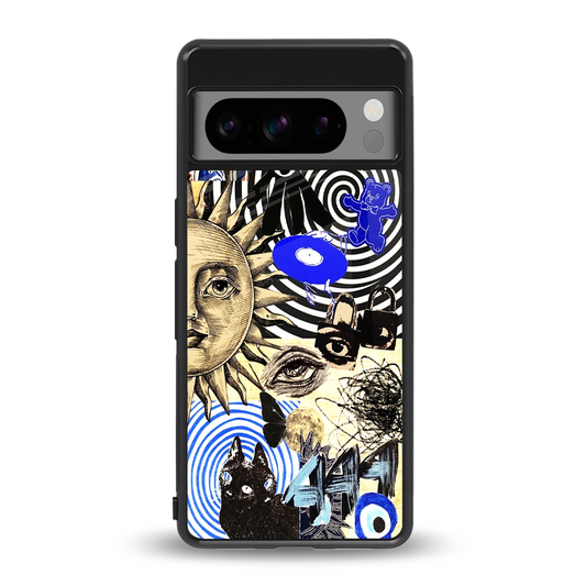 Psychedelic Vibes back phone cover | glass case for google pixel 8 pro