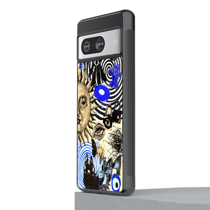 Psychedelic Vibes stylish phone case for google pixel 8 | glossy glass and slim fit