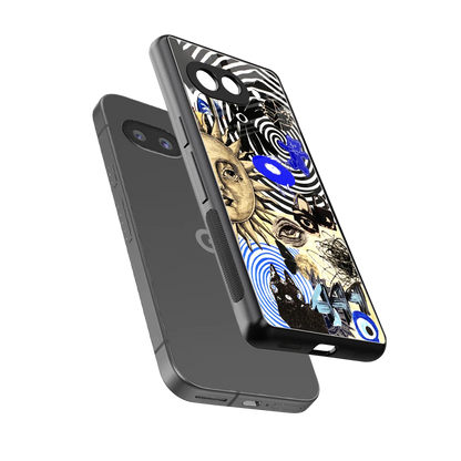 Psychedelic Vibes sleek google pixel 10a cover with tempered glass back and TPU edges
