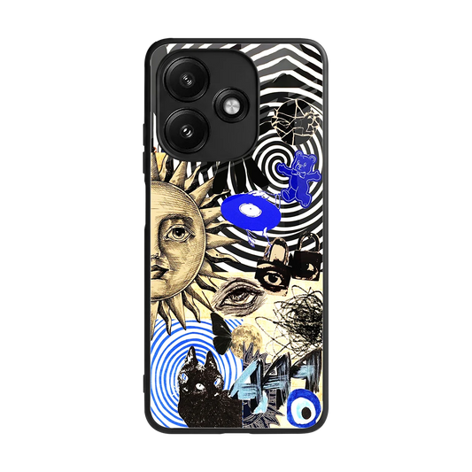 Psychedelic Vibes back phone cover | glass case for redmi 12 5g
