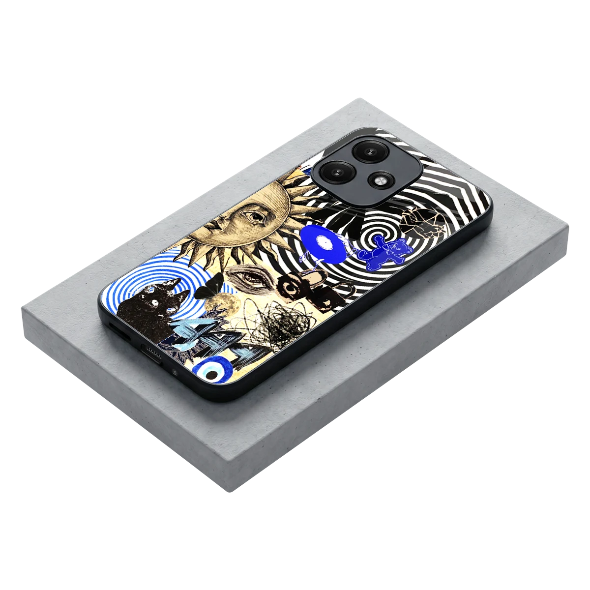Psychedelic Vibes stylish phone case for redmi 12 5g | glossy glass and slim fit