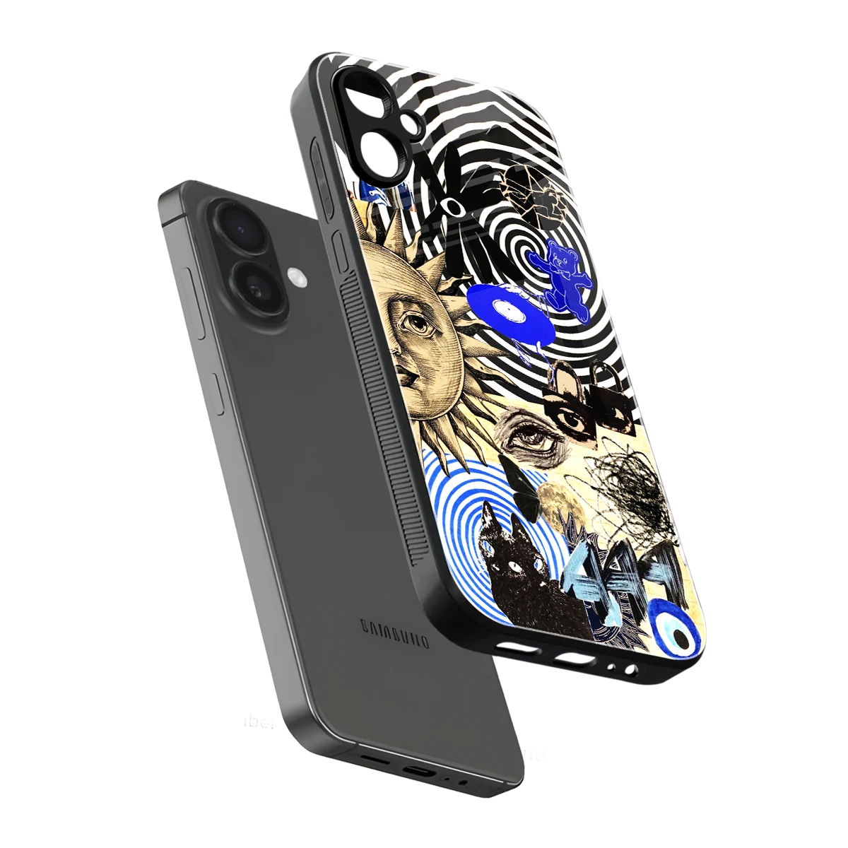 Psychedelic Vibes sleek samsung galaxy a06 5g cover with tempered glass back and TPU edges