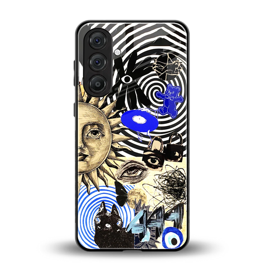 Psychedelic Vibes back phone cover | glass case for samsung galaxy m35 5g