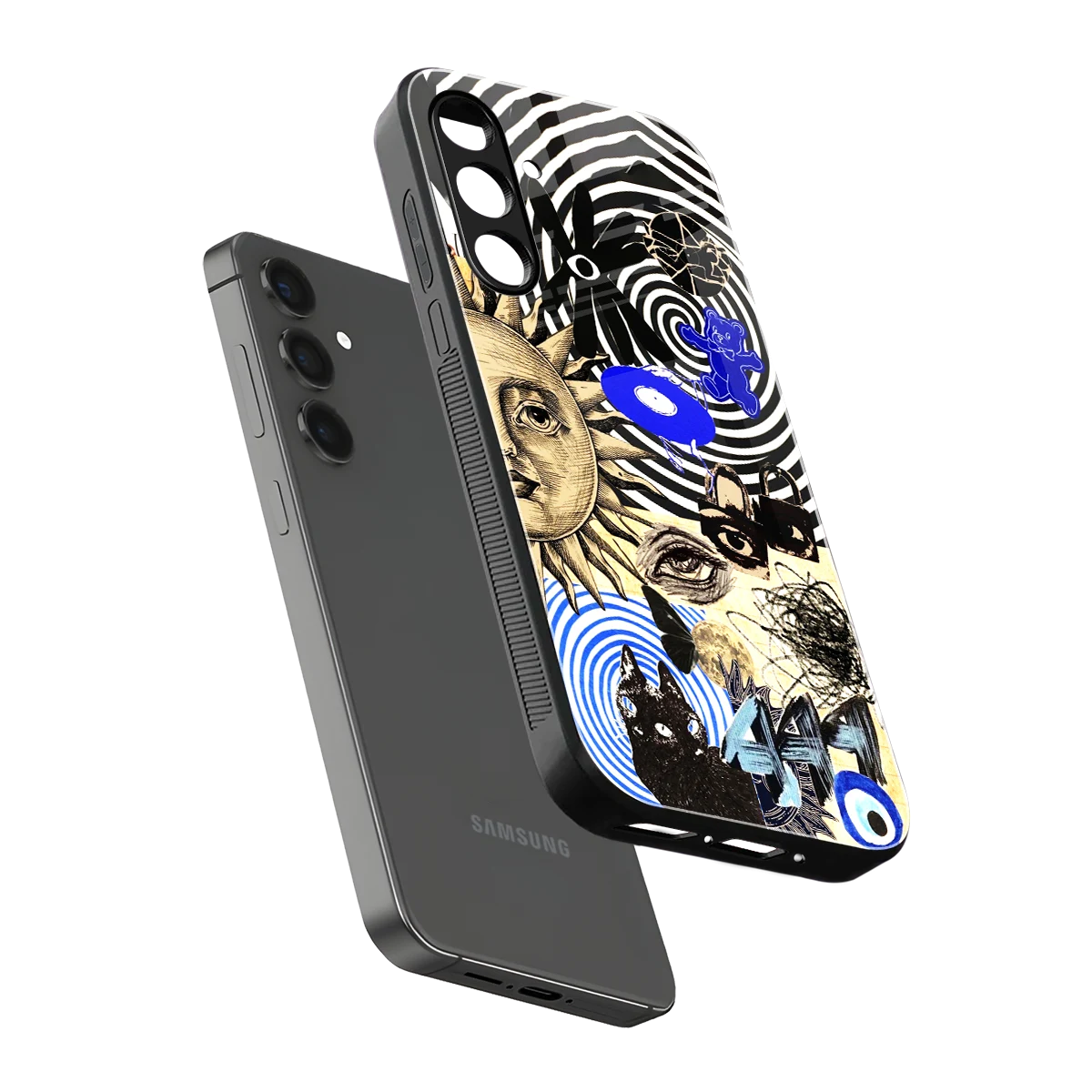 Psychedelic Vibes sleek samsung galaxy a16 5g cover with tempered glass back and TPU edges
