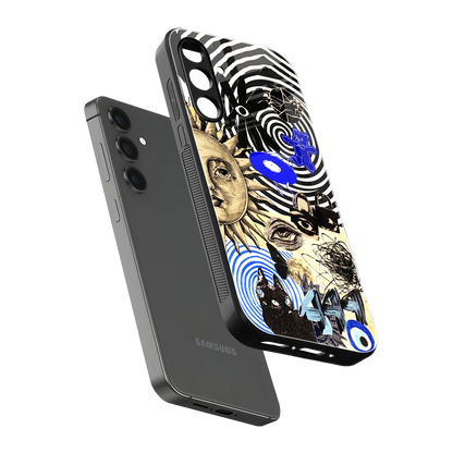 Psychedelic Vibes sleek samsung galaxy a14 5g cover with tempered glass back and TPU edges