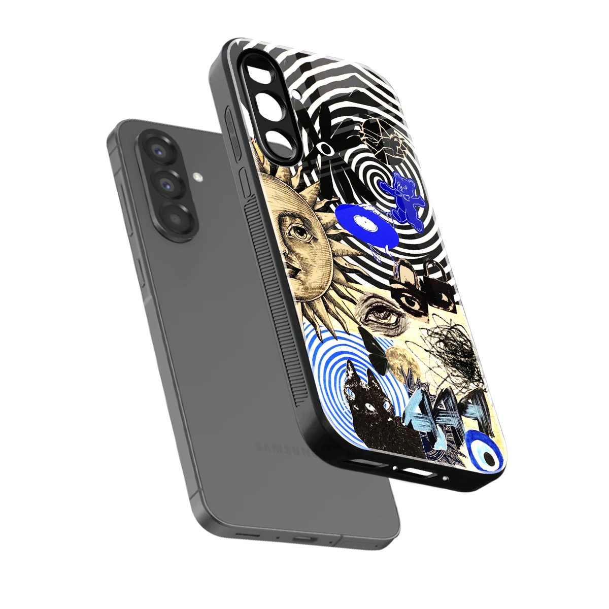 Psychedelic Vibes sleek samsung galaxy a17 5g cover with tempered glass back and TPU edges