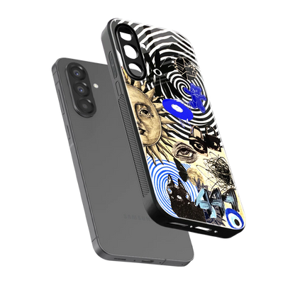 Psychedelic Vibes sleek samsung galaxy a17 5g cover with tempered glass back and TPU edges