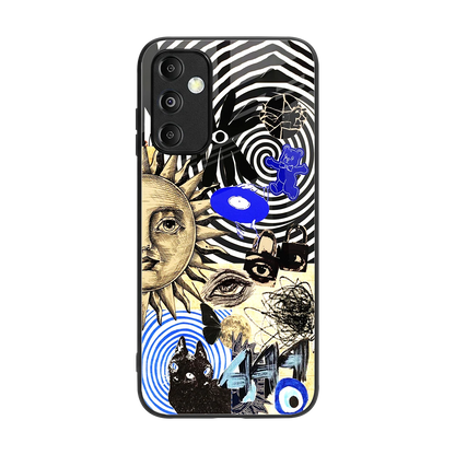 Psychedelic Vibes back phone cover | glass case for samsung galaxy m14 5g