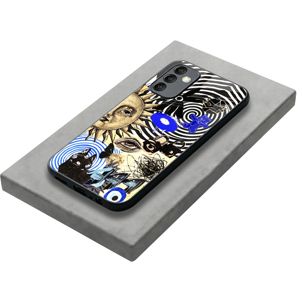 Psychedelic Vibes stylish phone case for samsung galaxy m14 5g | glossy glass and slim fit