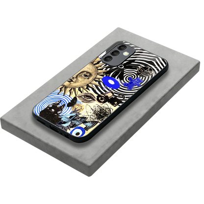 Psychedelic Vibes stylish phone case for samsung galaxy m14 5g | glossy glass and slim fit