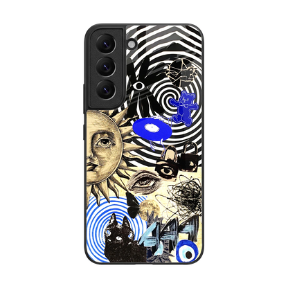 Psychedelic Vibes back phone cover | glass case for samsung galaxy s22