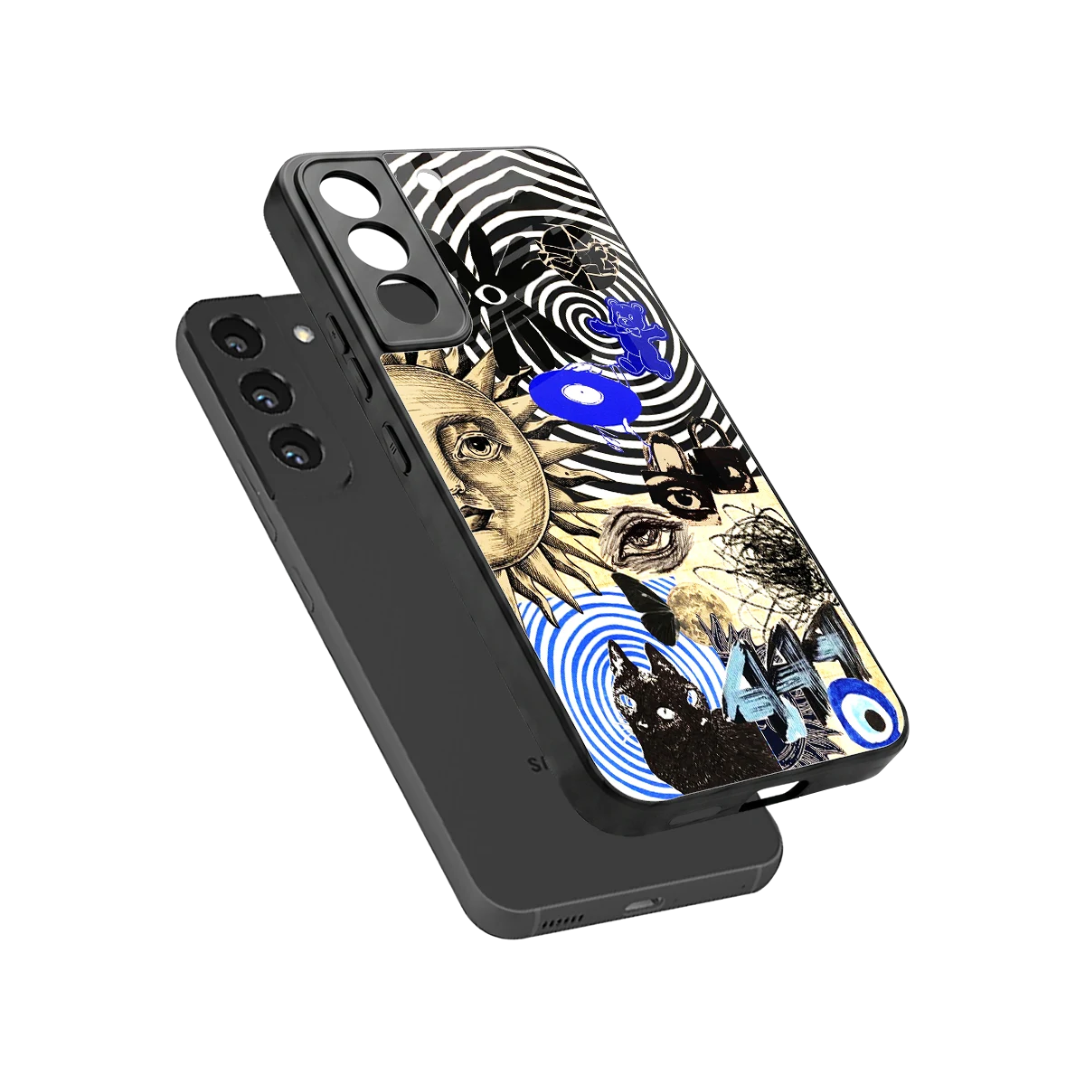 Psychedelic Vibes sleek samsung galaxy s22 cover with tempered glass back and TPU edges