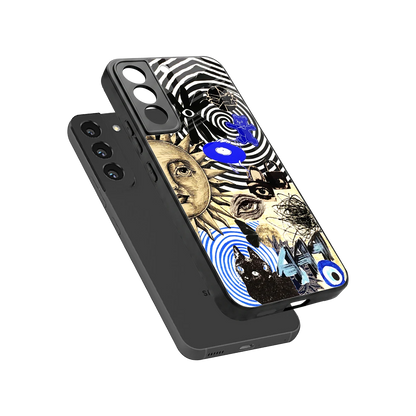 Psychedelic Vibes sleek samsung galaxy s22 cover with tempered glass back and TPU edges