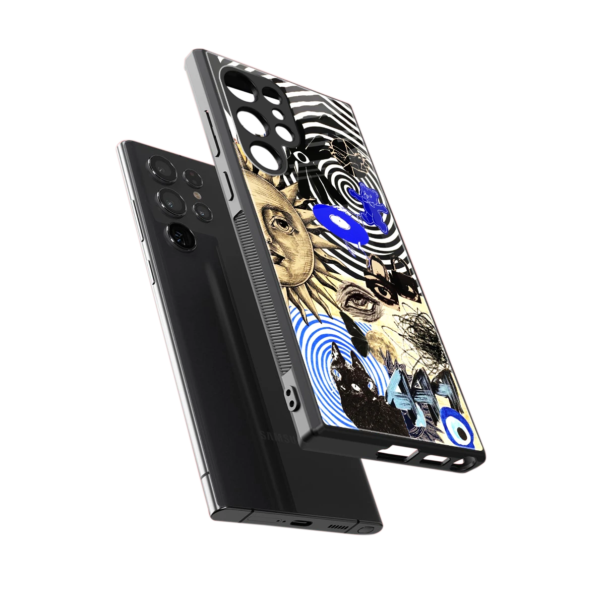 Psychedelic Vibes sleek samsung galaxy s24 ultra cover with tempered glass back and TPU edges