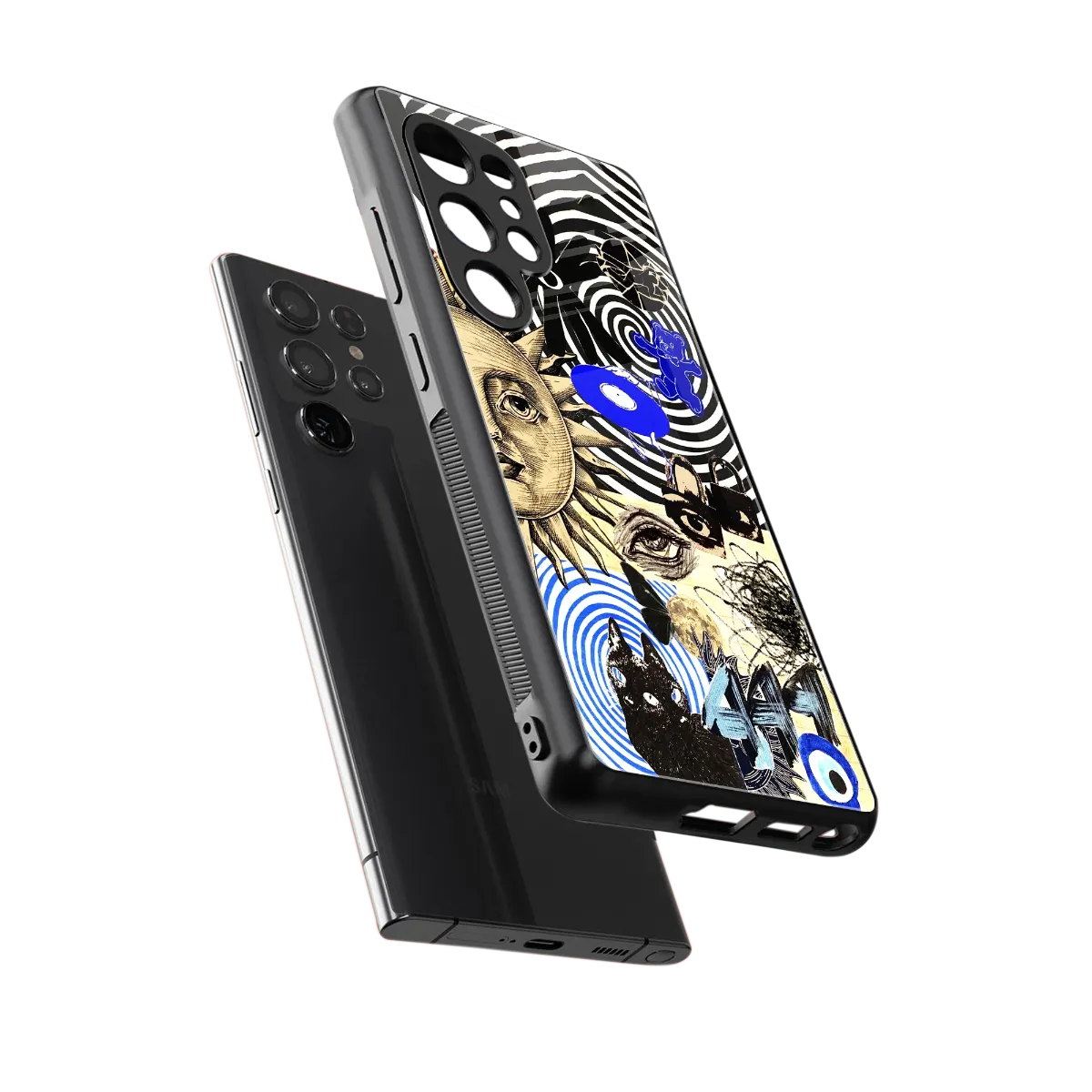Psychedelic Vibes sleek samsung galaxy s25 ultra cover with tempered glass back and TPU edges