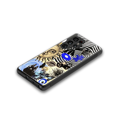 Psychedelic Vibes stylish phone case for samsung galaxy s25 ultra | glossy glass and slim fit