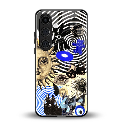 Psychedelic Vibes back phone cover | glass case for samsung galaxy s24 plus