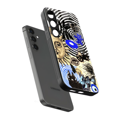 Psychedelic Vibes sleek samsung galaxy s25 cover with tempered glass back and TPU edges