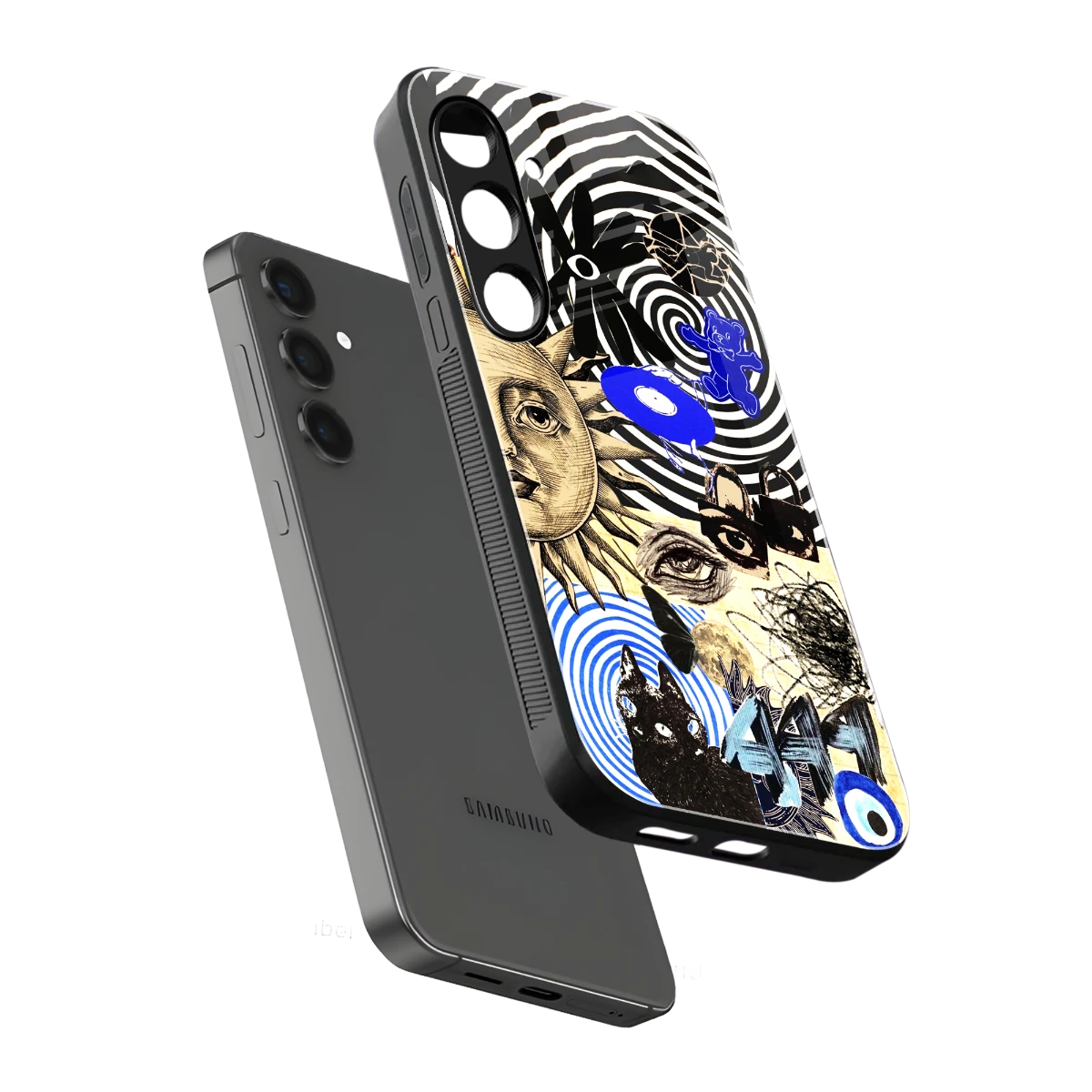Psychedelic Vibes sleek samsung galaxy s24 cover with tempered glass back and TPU edges