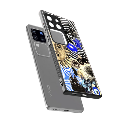 Psychedelic Vibes sleekvivo v30 pro cover with tempered glass back and TPU edges