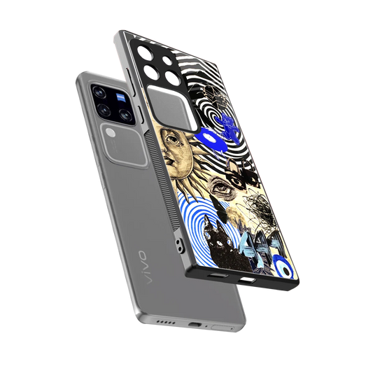 Psychedelic Vibes sleekvivo v30 pro cover with tempered glass back and TPU edges