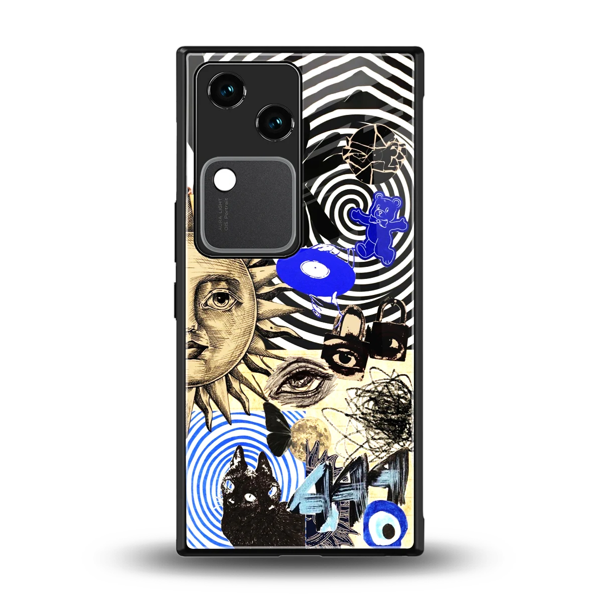 Psychedelic Vibes back phone cover | glass case for vivo v30