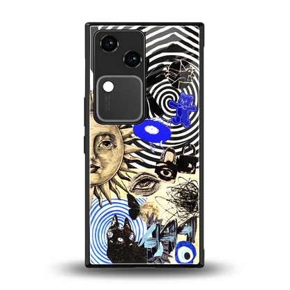 Psychedelic Vibes back phone cover | glass case for vivo v30