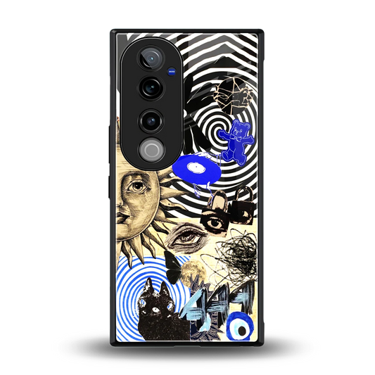 Psychedelic Vibes back phone cover | glass case for vivo v40 pro