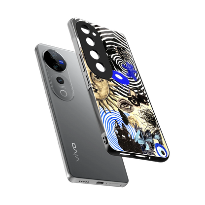 Psychedelic Vibes sleek vivo v40 pro cover with tempered glass back and TPU edges