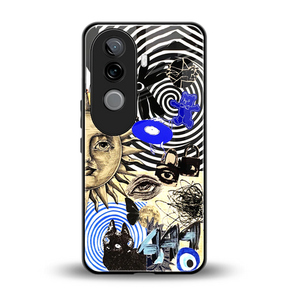 Psychedelic Vibes back phone cover | glass case for vivo v40e
