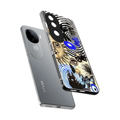 Psychedelic Vibes sleek vivo v40e cover with tempered glass back and TPU edges