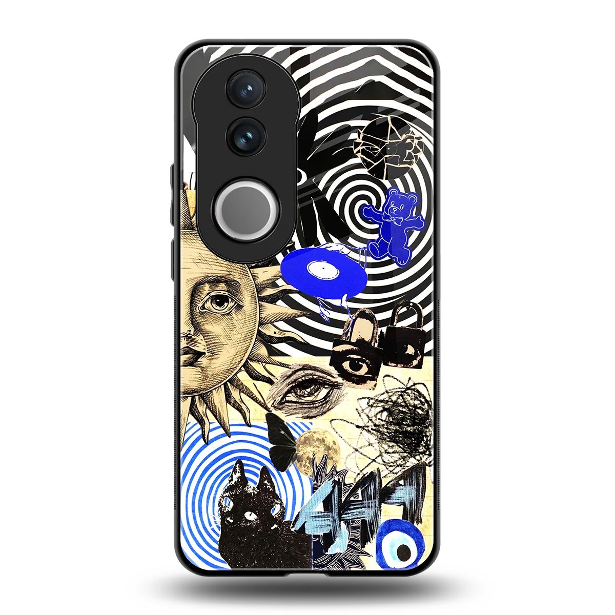 Psychedelic Vibes back phone cover | glass case for vivo v50