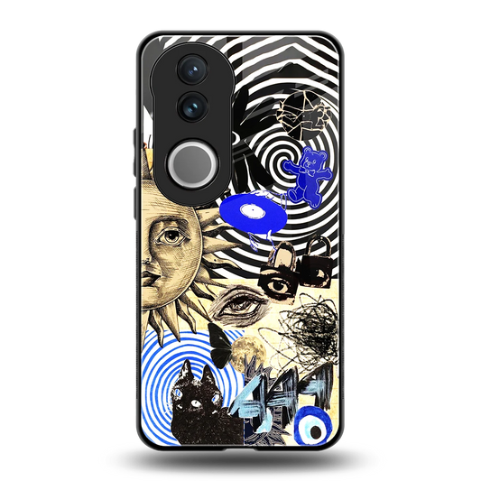 Psychedelic Vibes back phone cover | glass case for vivo v50