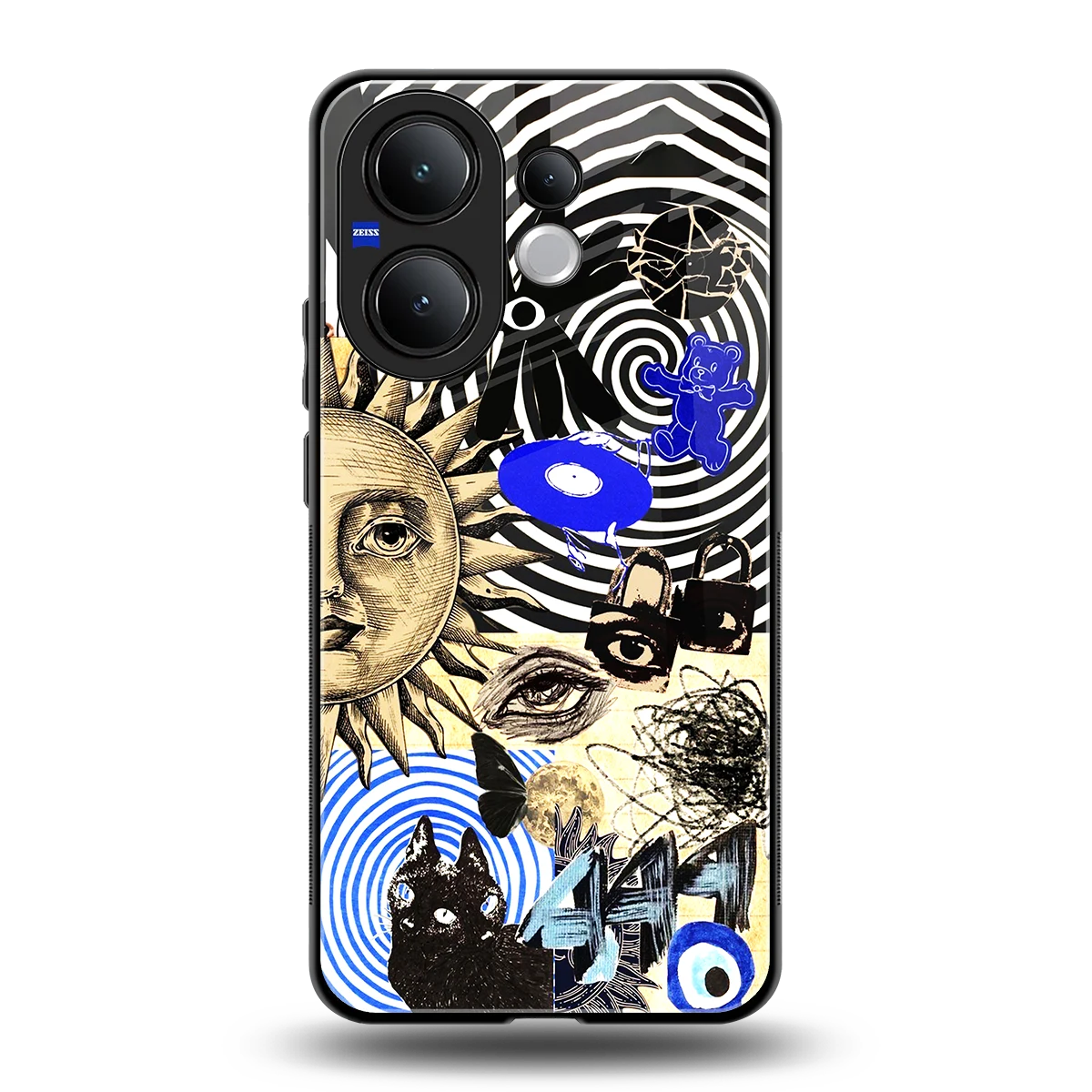 Psychedelic Vibes back phone cover | glass case for vivo v60