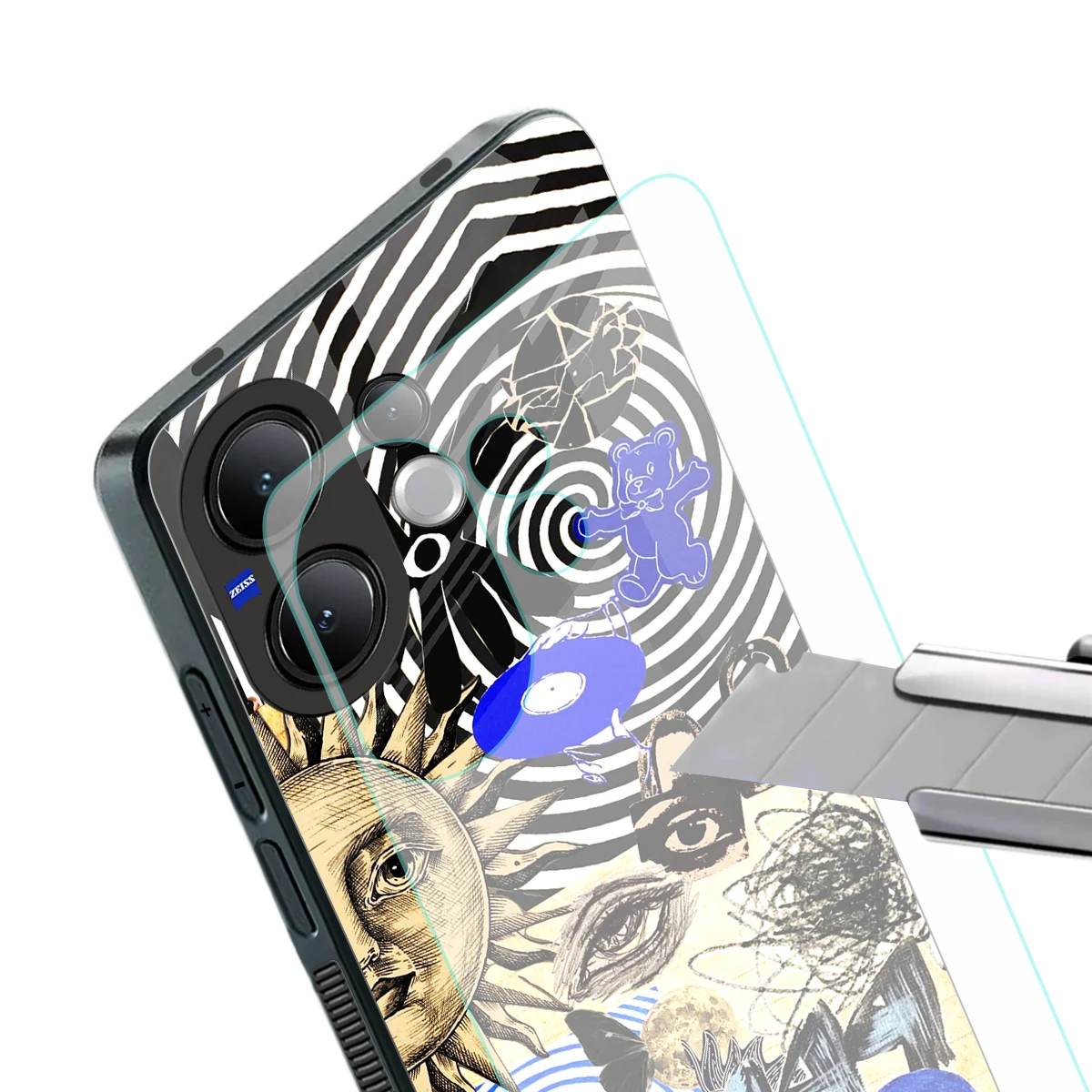 Psychedelic Vibes stylish phone case for vivo v60 | glossy glass and slim fit