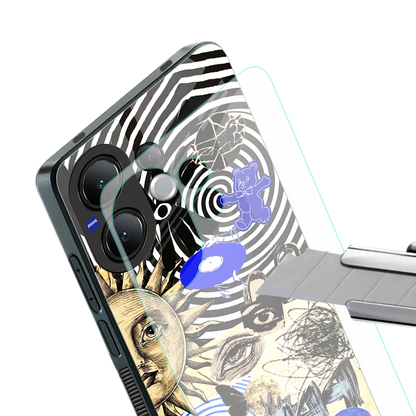 Psychedelic Vibes stylish phone case for vivo v60 | glossy glass and slim fit