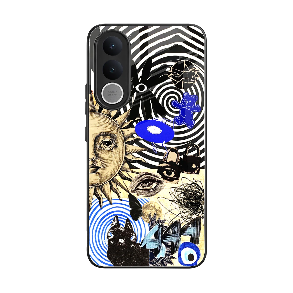 Psychedelic Vibes back phone cover | glass case for vivo v70 fe