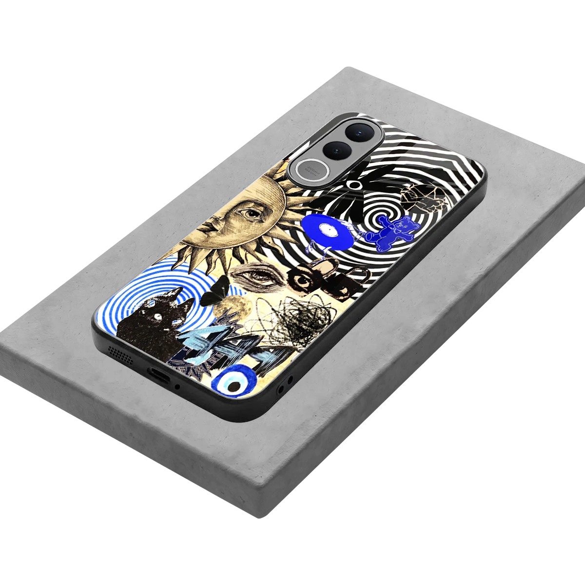 Psychedelic Vibes stylish phone case for vivo v70 fe | glossy glass and slim fit