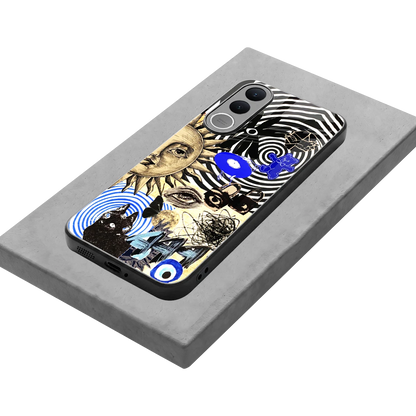 Psychedelic Vibes stylish phone case for vivo v70 fe | glossy glass and slim fit