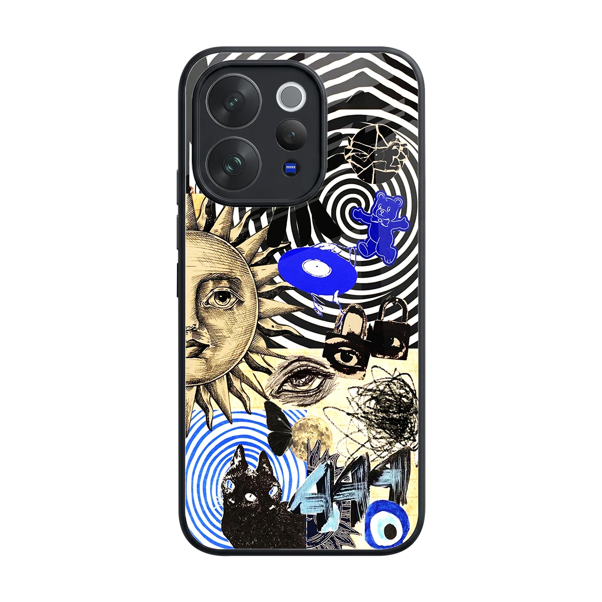 Psychedelic Vibes back phone cover | glass case for vivo v70