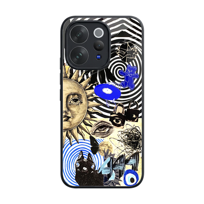 Psychedelic Vibes back phone cover | glass case for vivo v70
