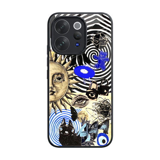 Psychedelic Vibes back phone cover | glass case for vivo v70