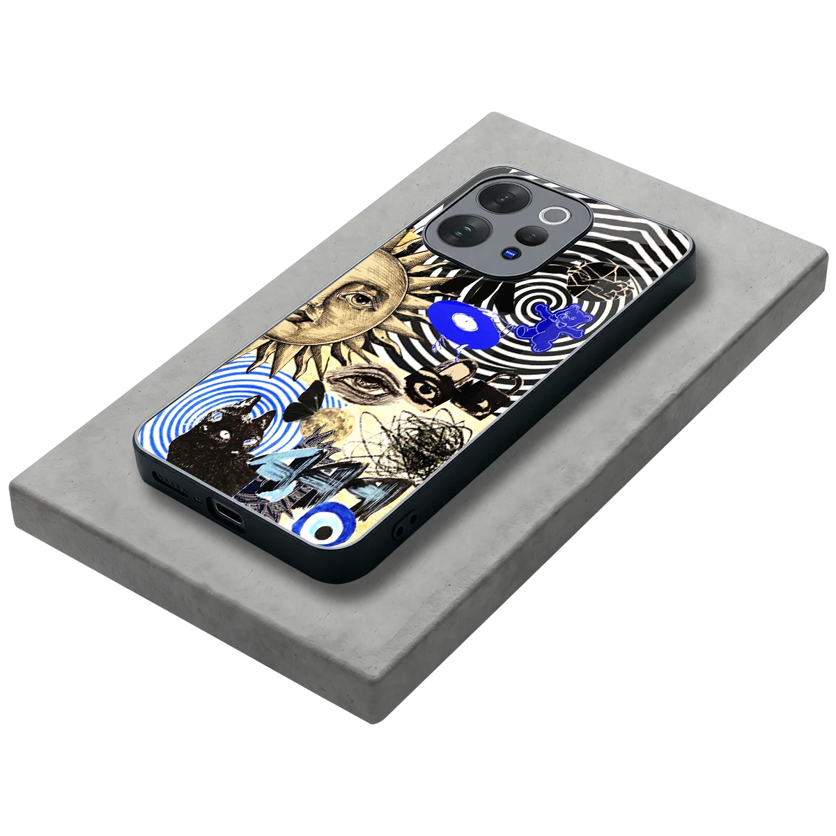 Psychedelic Vibes stylish phone case for vivo v70 | glossy glass and slim fit